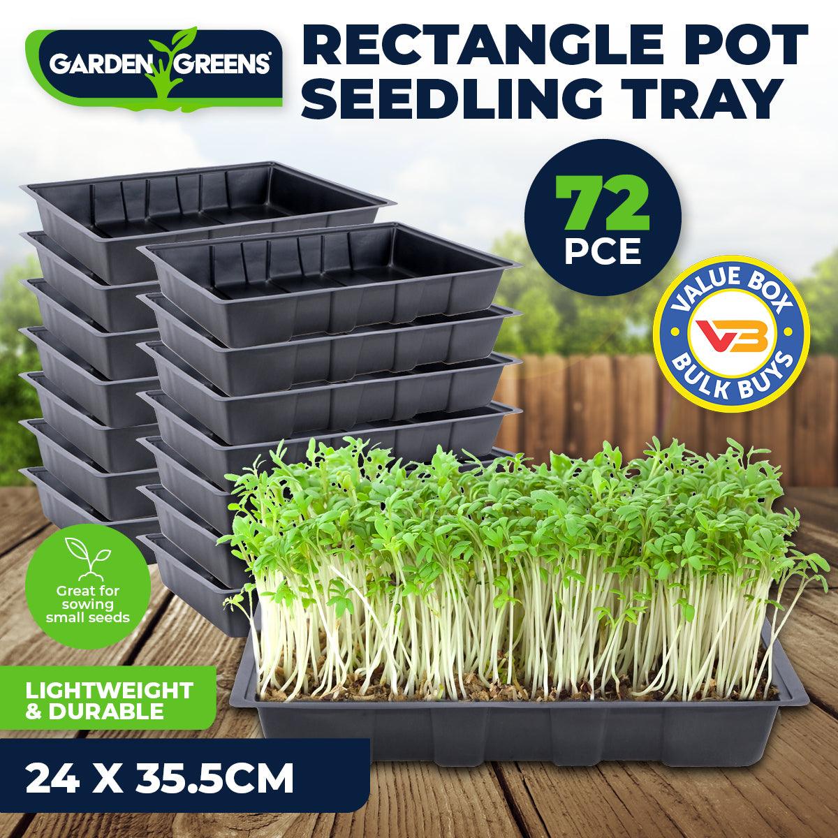 Garden Greens 72PCE Seedling Trays Lightweight Durable Reusable 24 x 35.5cm - John Cootes