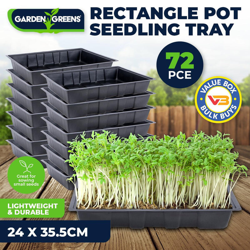 Garden Greens 72PCE Seedling Trays Lightweight Durable Reusable 24 x 35.5cm - John Cootes
