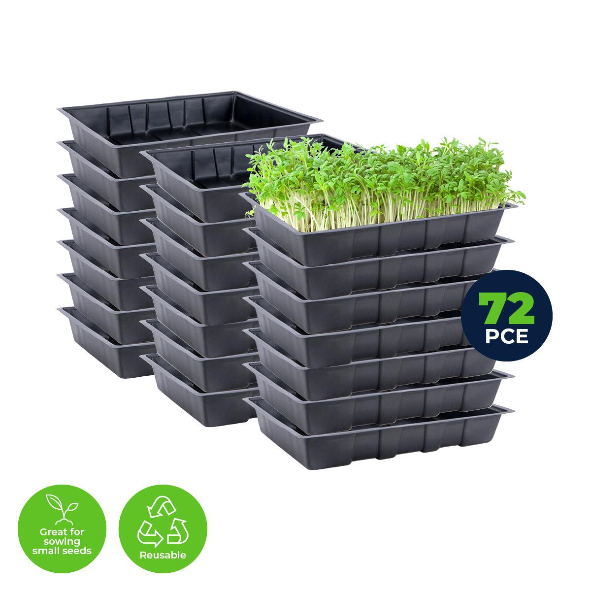 Garden Greens 72PCE Seedling Trays Lightweight Durable Reusable 24 x 35.5cm - John Cootes