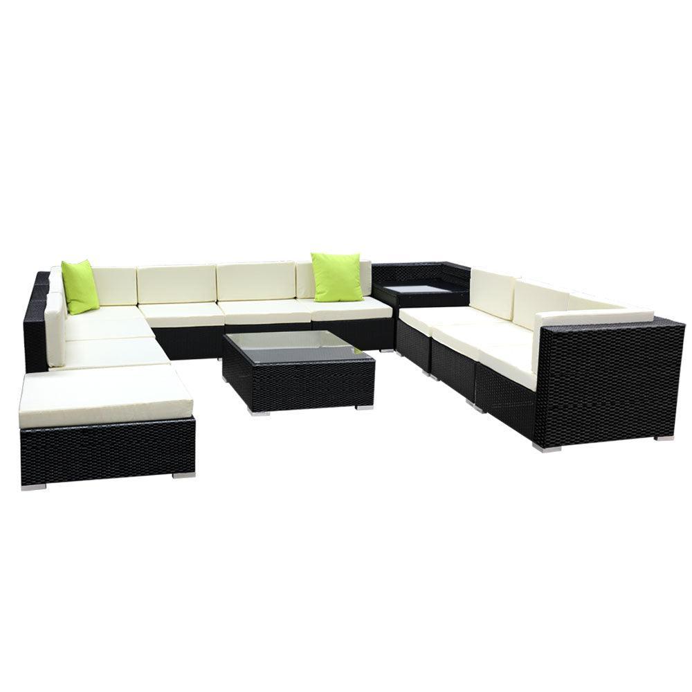 Gardeon 12PC Outdoor Furniture Sofa Set Wicker Garden Patio Lounge - John Cootes