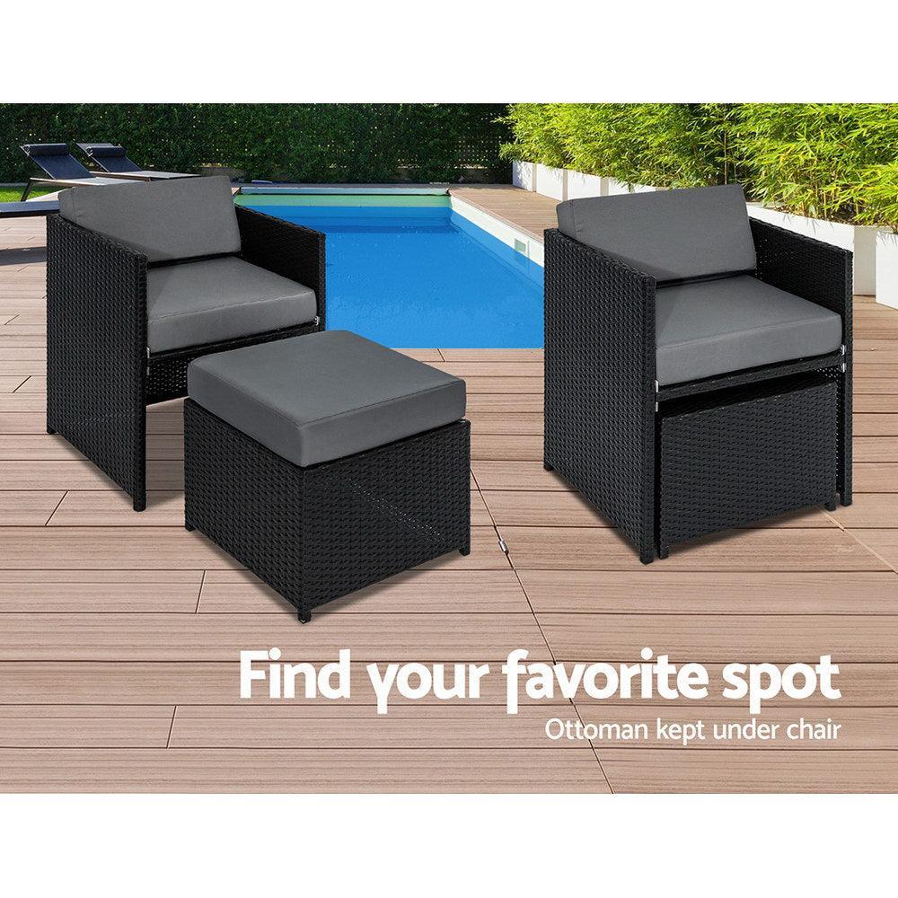 Gardeon 13 Piece Wicker Outdoor Dining Table Set - John Cootes