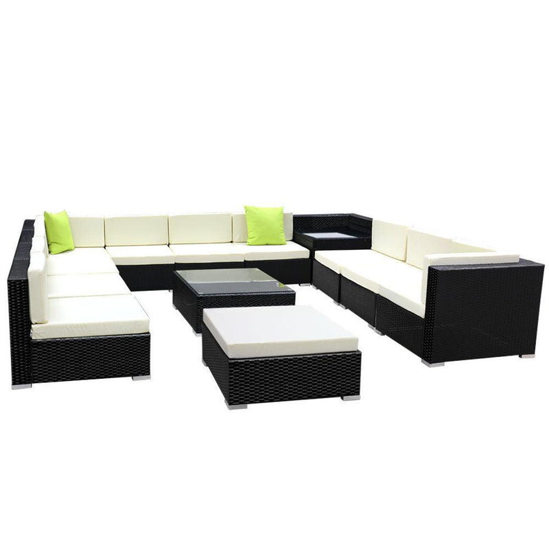 Gardeon 13PC Outdoor Furniture Sofa Set Wicker Garden Patio Lounge - John Cootes