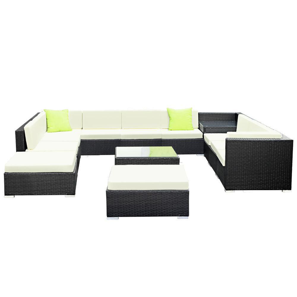 Gardeon 13PC Outdoor Furniture Sofa Set Wicker Garden Patio Lounge - John Cootes