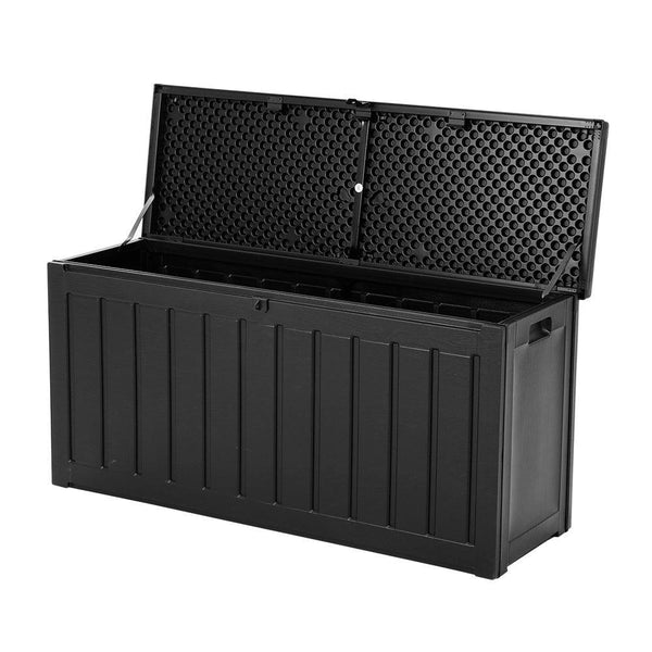 Gardeon 240L Outdoor Storage Box Lockable Bench Seat Garden Deck Toy Tool Sheds - John Cootes