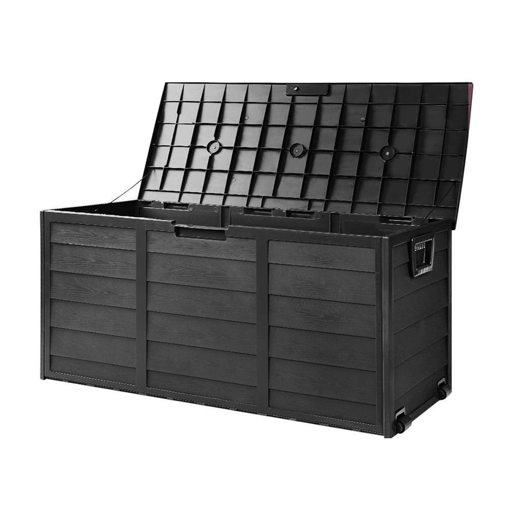 Gardeon 290L Outdoor Storage Box - All Black - John Cootes