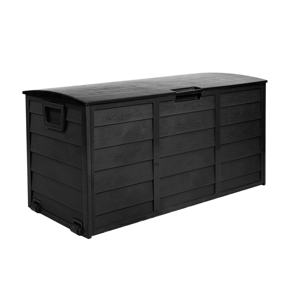 Gardeon 290L Outdoor Storage Box - All Black - John Cootes