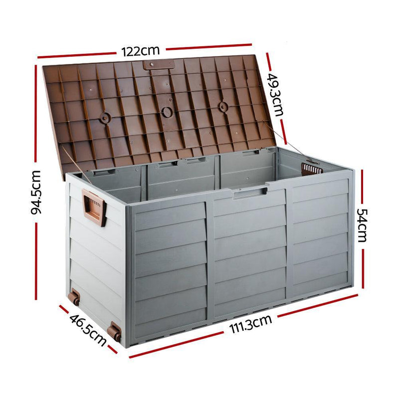 Gardeon 290L Outdoor Storage Box - Brown - John Cootes