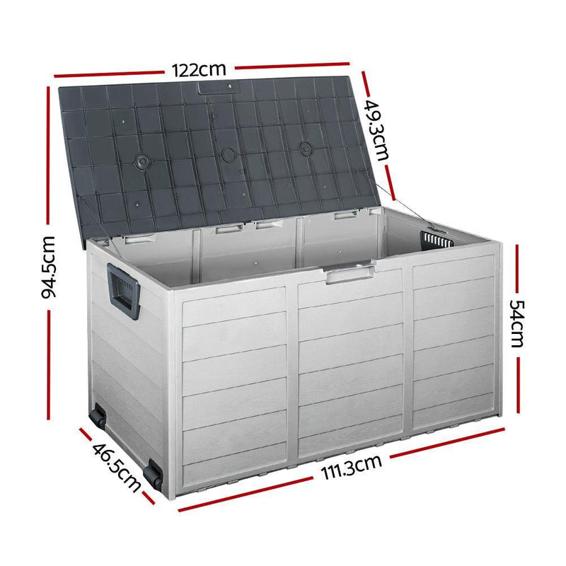 Gardeon 290L Outdoor Storage Box - Grey - John Cootes