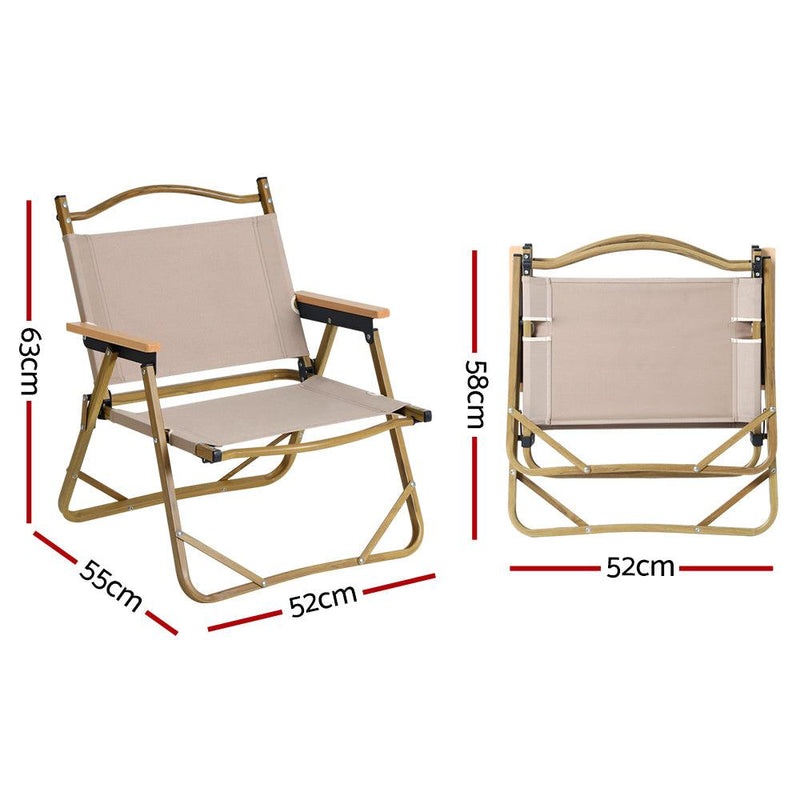 Gardeon 2PC Outdoor Camping Chairs Portable Folding Beach Chair Aluminium Furniture - John Cootes