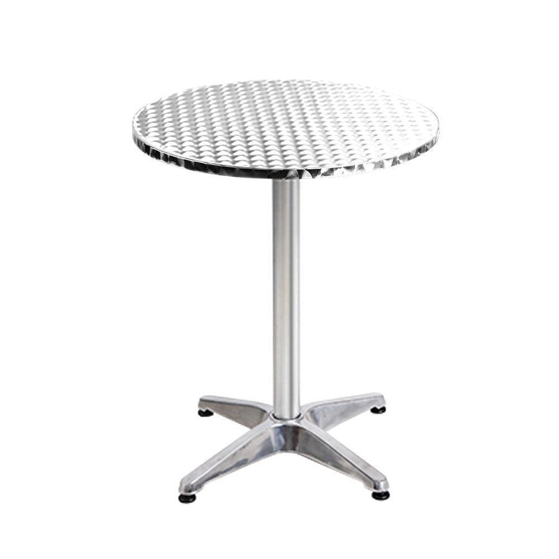 Gardeon 2pcs Outdoor Bar Table Furniture Adjustable Aluminium Cafe Table Round - John Cootes