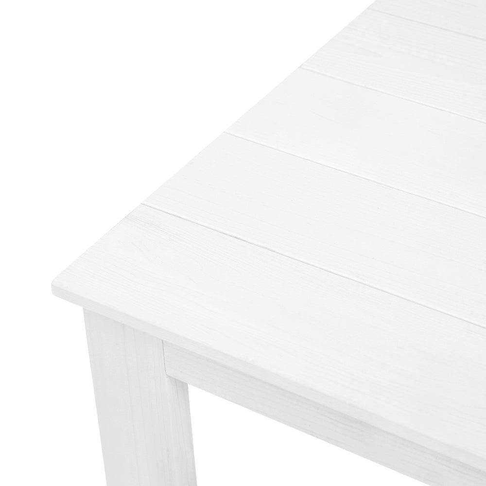 Gardeon 3 Piece Outdoor Adirondack Beach Chair and Table Set - White - John Cootes