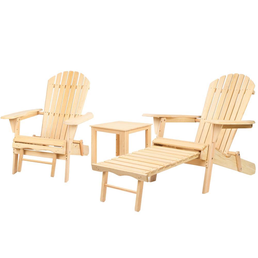 Gardeon 3 Piece Outdoor Beach Chair and Table Set - John Cootes