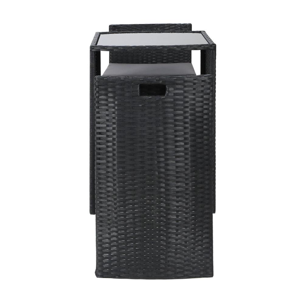 Gardeon 3-Piece Outdoor Dining Set Wicker Table Chairs Bistro Patio Furniture - John Cootes