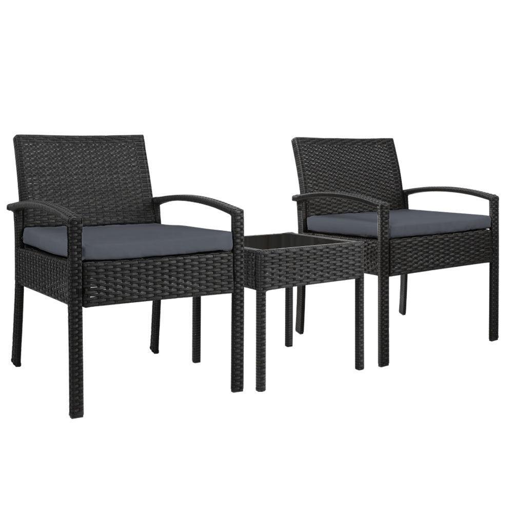 Gardeon 3-piece Outdoor Set - Black - John Cootes