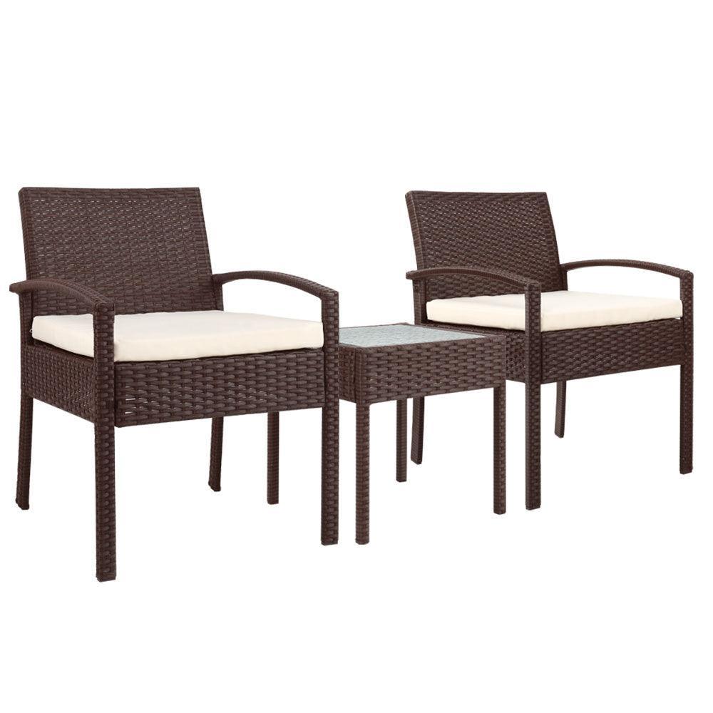 Gardeon 3-piece Outdoor Set - Brown - John Cootes