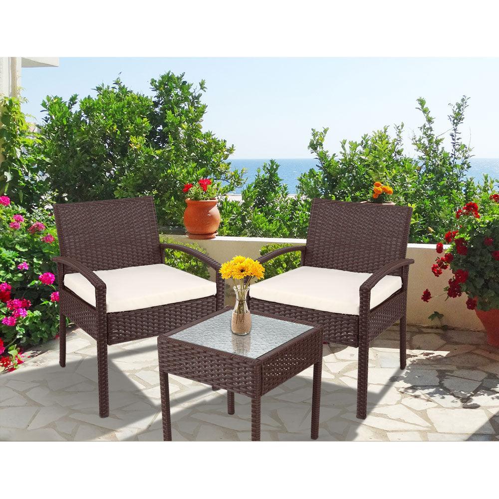 Gardeon 3-piece Outdoor Set - Brown - John Cootes