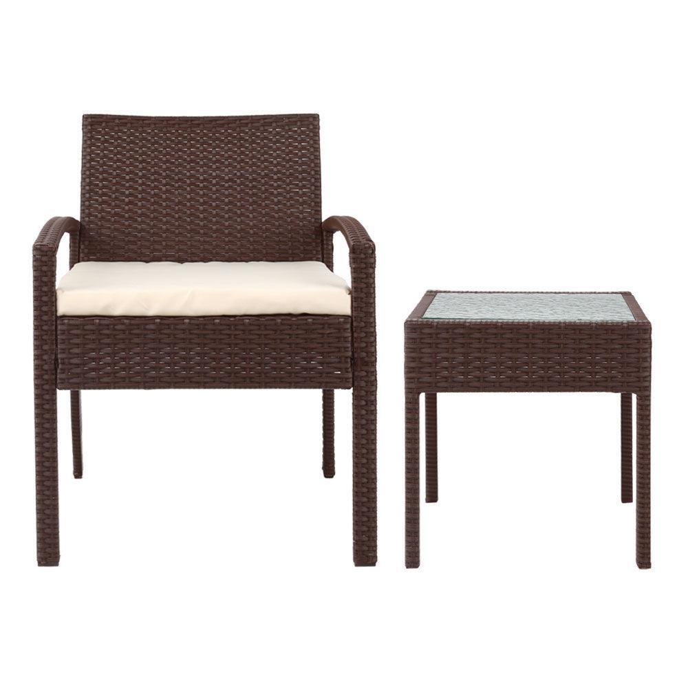 Gardeon 3-piece Outdoor Set - Brown - John Cootes