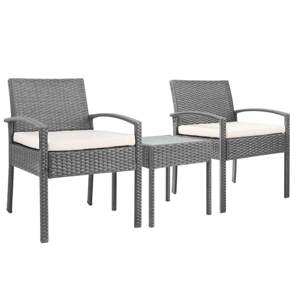 Gardeon 3-piece Outdoor Set - Grey - John Cootes