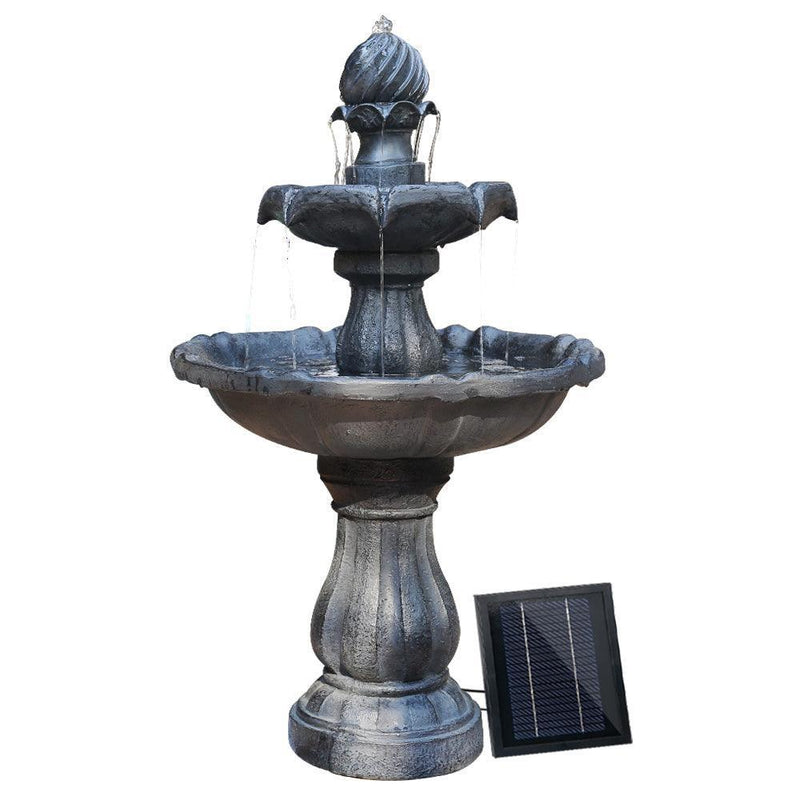 Gardeon 3-Tier Solar Powered Water Fountain in Black - John Cootes