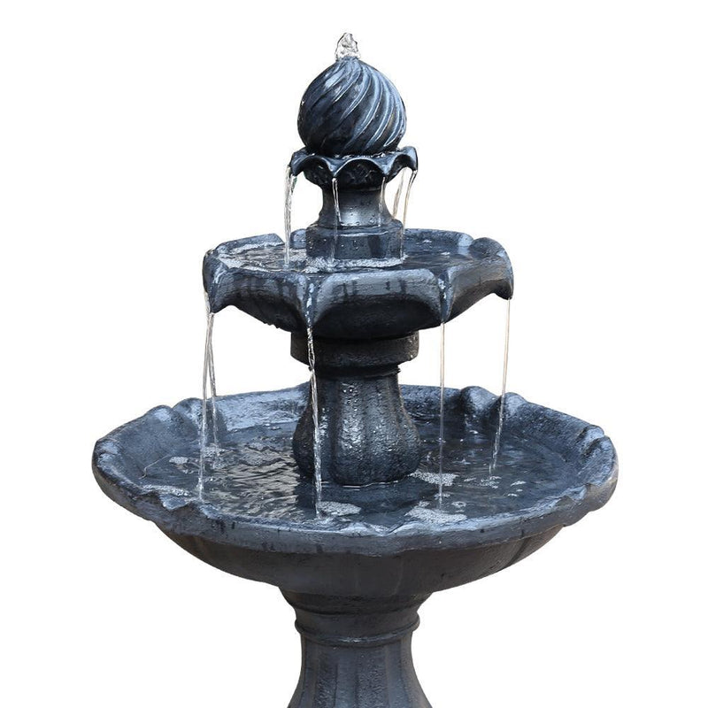 Gardeon 3-Tier Solar Powered Water Fountain in Black - John Cootes
