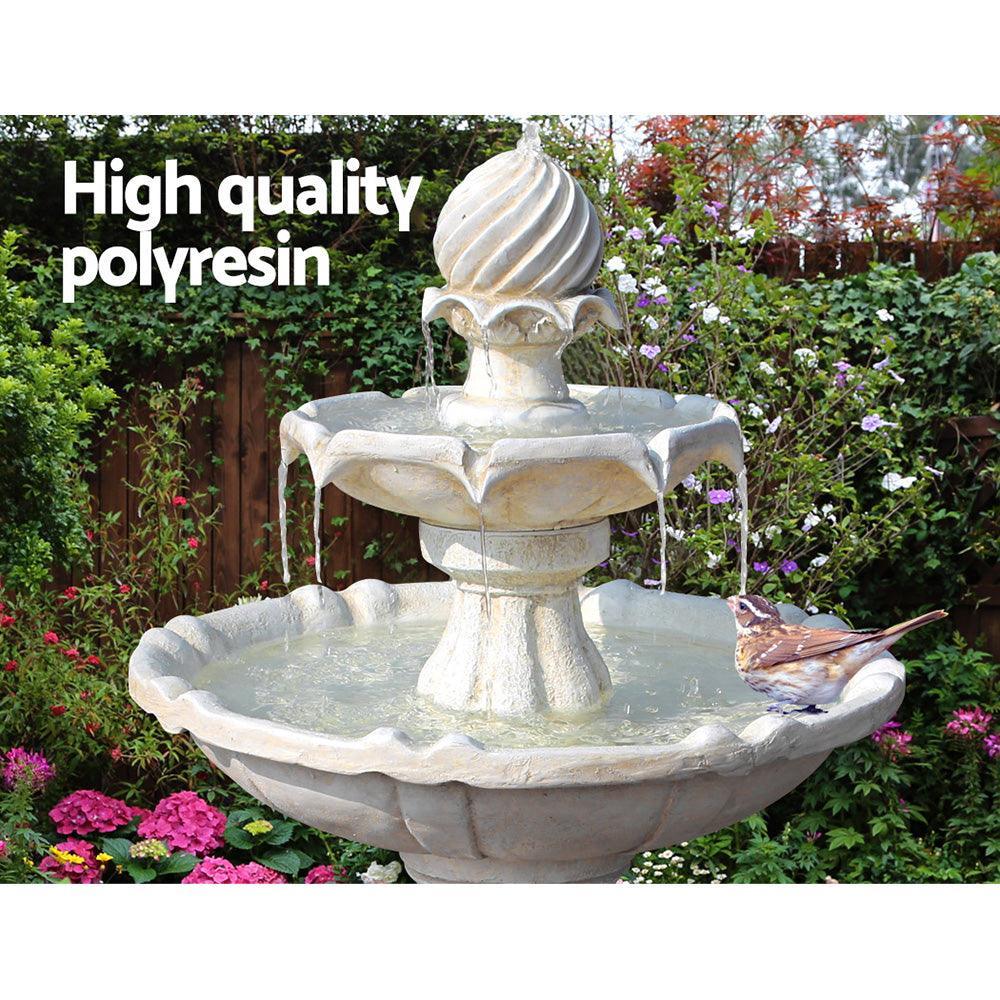 Gardeon 3 Tier Solar Powered Water Fountain - Ivory - John Cootes