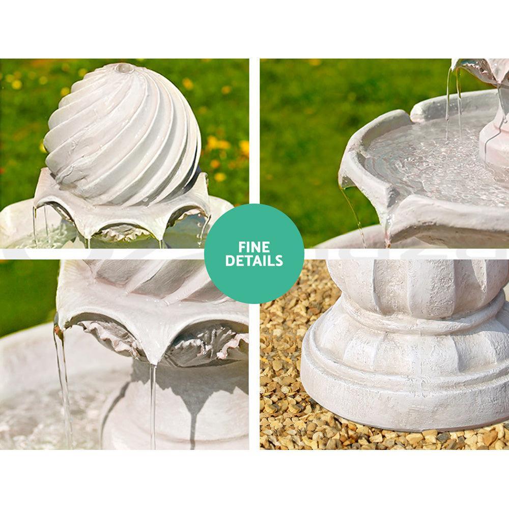 Gardeon 3 Tier Solar Powered Water Fountain - Ivory - John Cootes