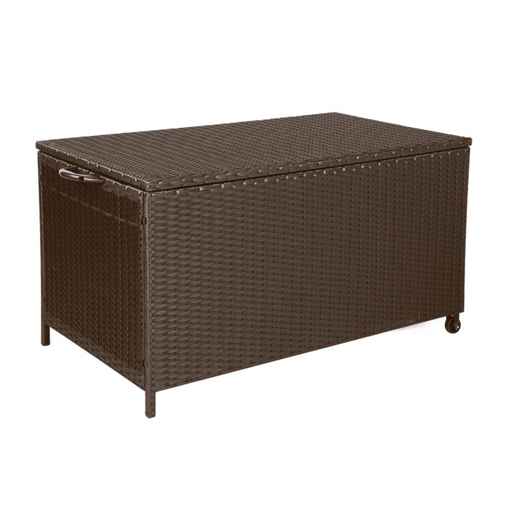 Gardeon 320L Outdoor Wicker Storage Box - Brown - John Cootes