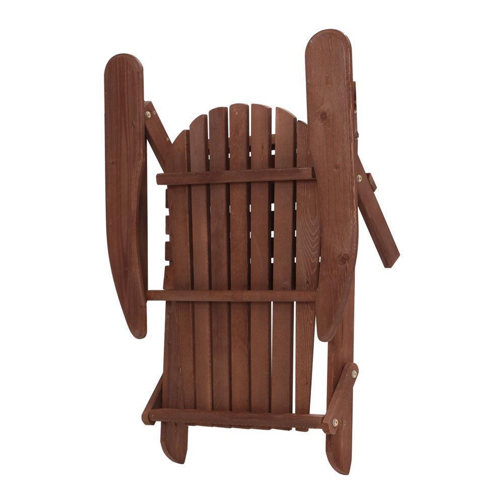 Gardeon 3PC Outdoor Setting Beach Chairs Table Wooden Adirondack Lounge Garden - John Cootes