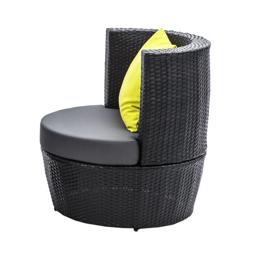 Gardeon 4 Piece PE Wicker Outdoor Set - Black - John Cootes