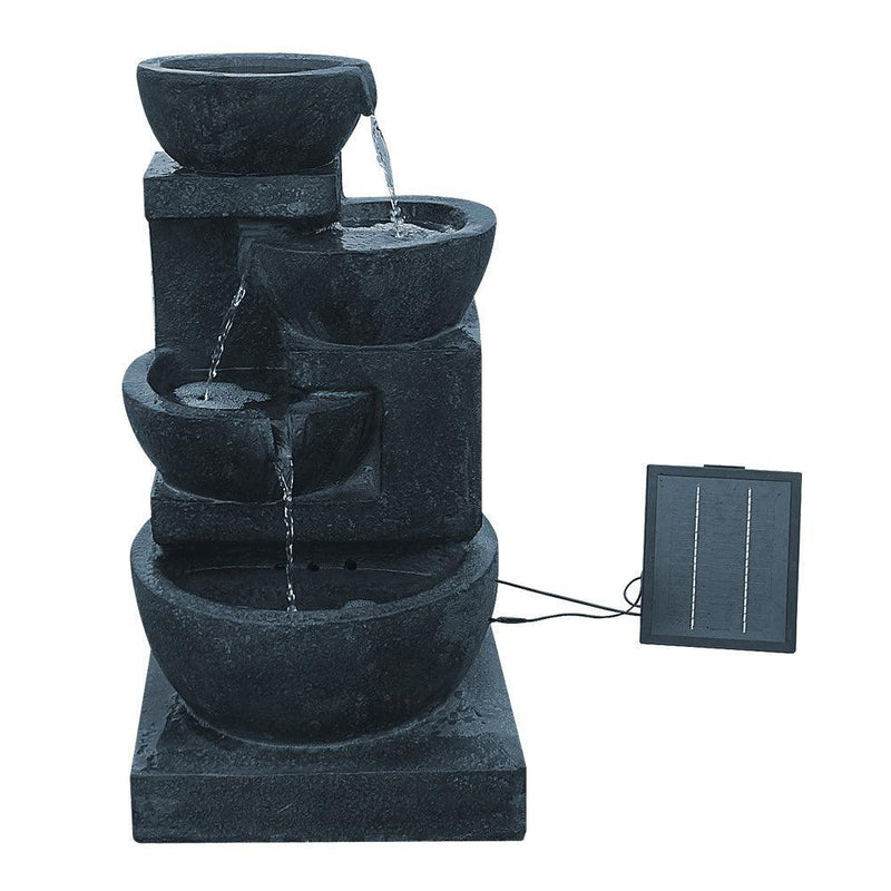 Gardeon 4 Tier Solar Powered Water Fountain with Light - Blue - John Cootes