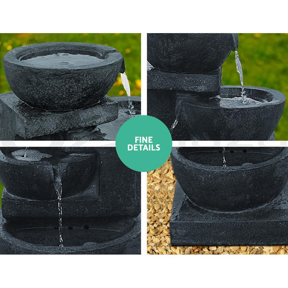 Gardeon 4 Tier Solar Powered Water Fountain with Light - Blue - John Cootes