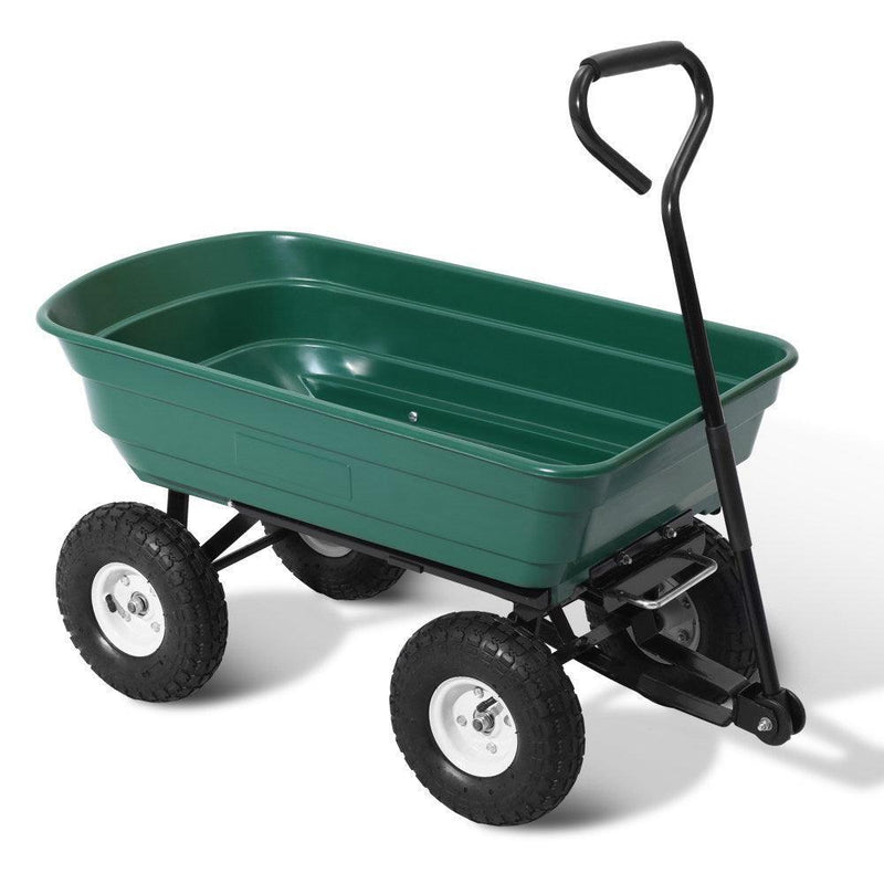 Gardeon 75L Garden Dump Cart - Green - John Cootes