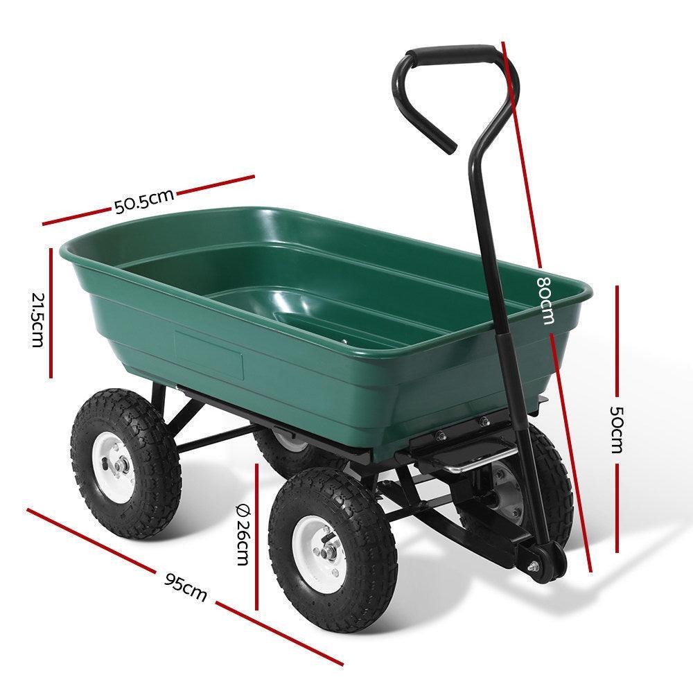 Gardeon 75L Garden Dump Cart - Green - John Cootes