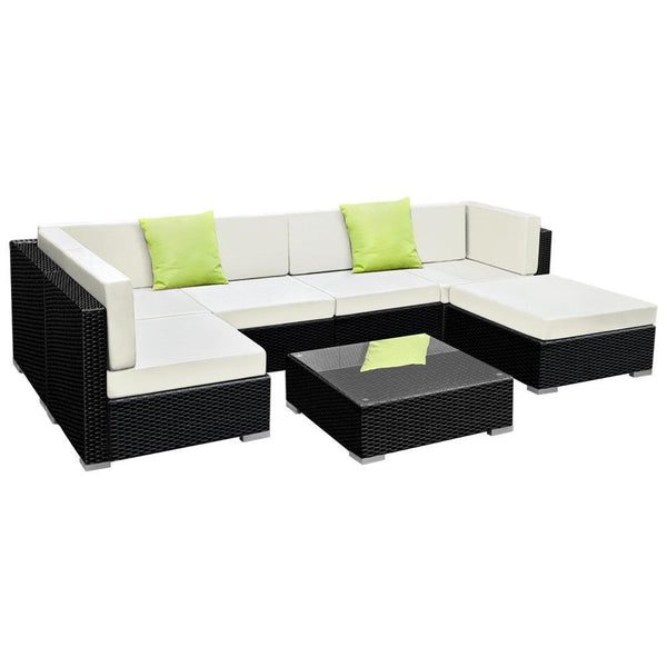 Gardeon 7PC Outdoor Furniture Sofa Set Wicker Garden Patio Pool Lounge - John Cootes