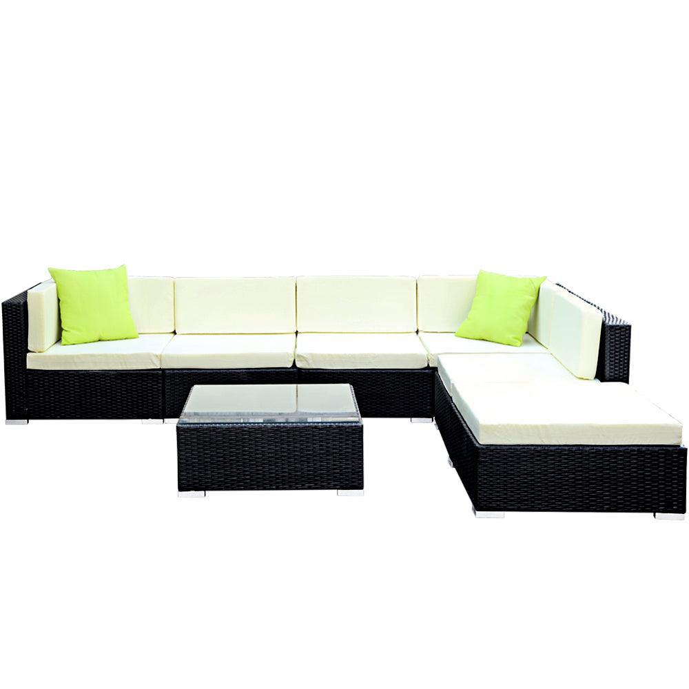 Gardeon 7PC Outdoor Furniture Sofa Set Wicker Garden Patio Pool Lounge - John Cootes