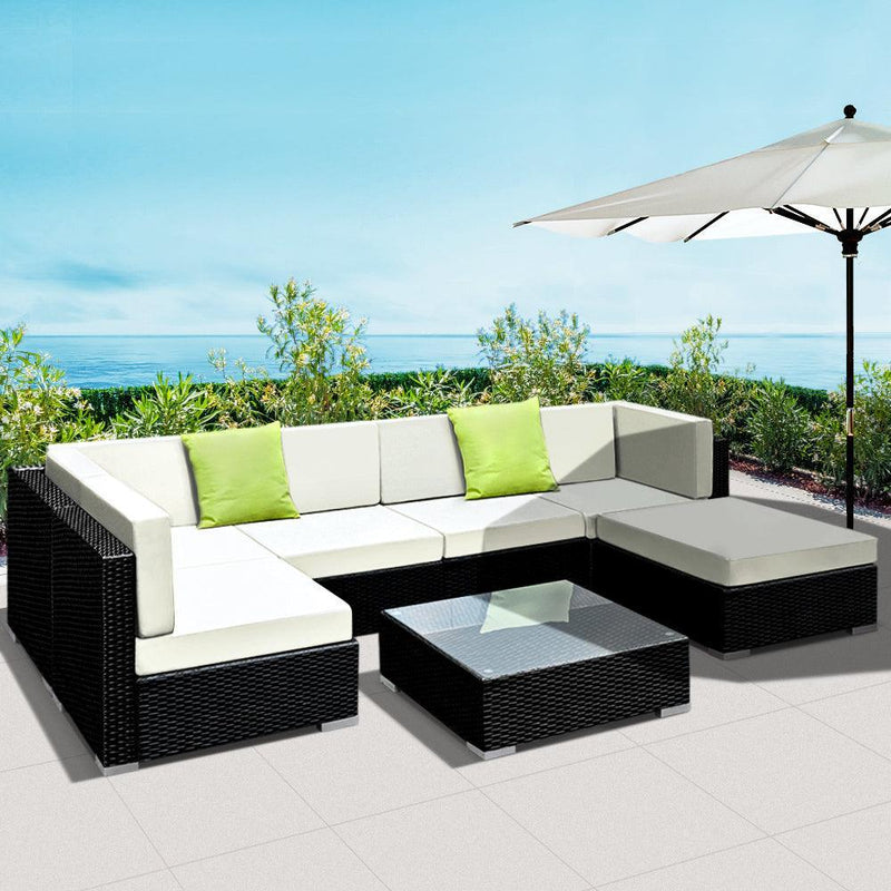 Gardeon 7PC Outdoor Furniture Sofa Set Wicker Garden Patio Pool Lounge - John Cootes
