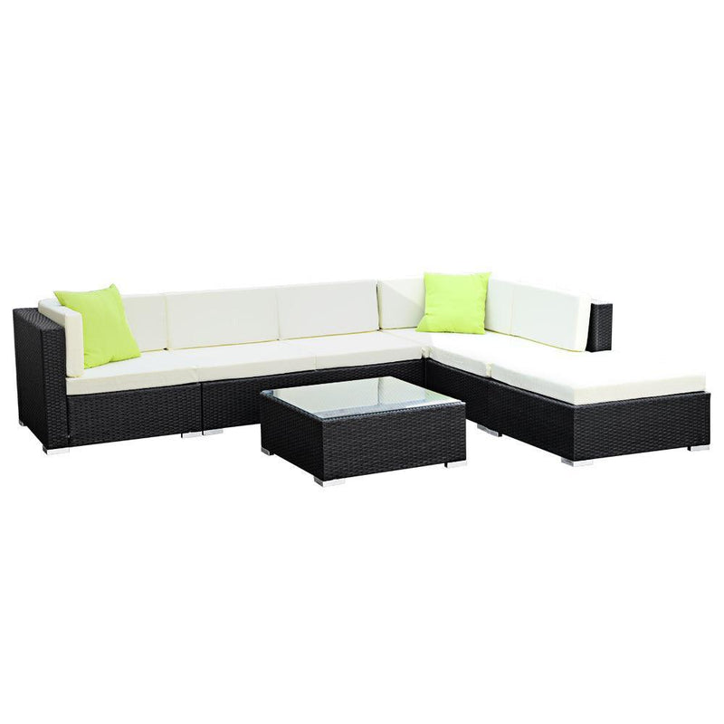 Gardeon 7PC Sofa Set with Storage Cover Outdoor Furniture Wicker - John Cootes
