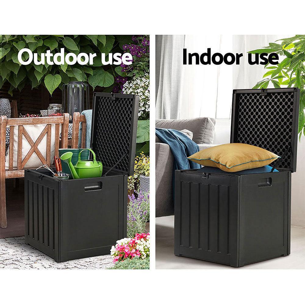 Gardeon 80L Outdoor Storage Box Waterproof Container Indoor Garden Toy Tool Shed - John Cootes