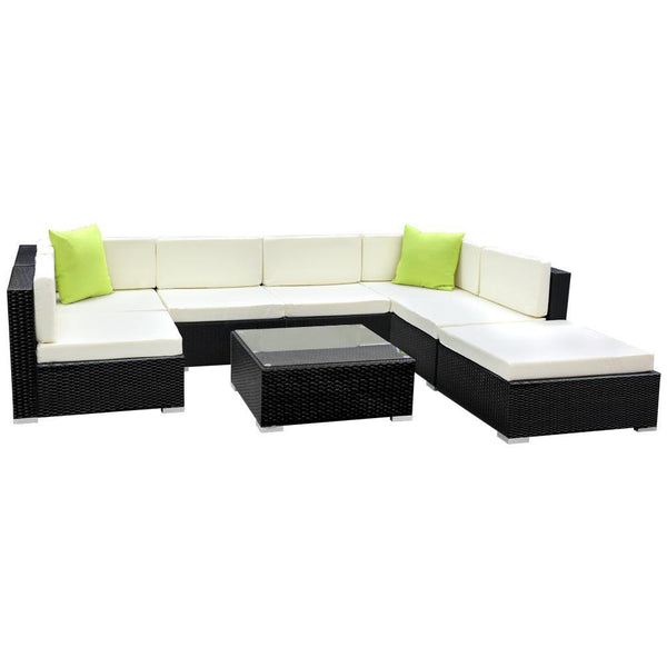 Gardeon 8PC Sofa Set with Storage Cover Outdoor Furniture Wicker - John Cootes