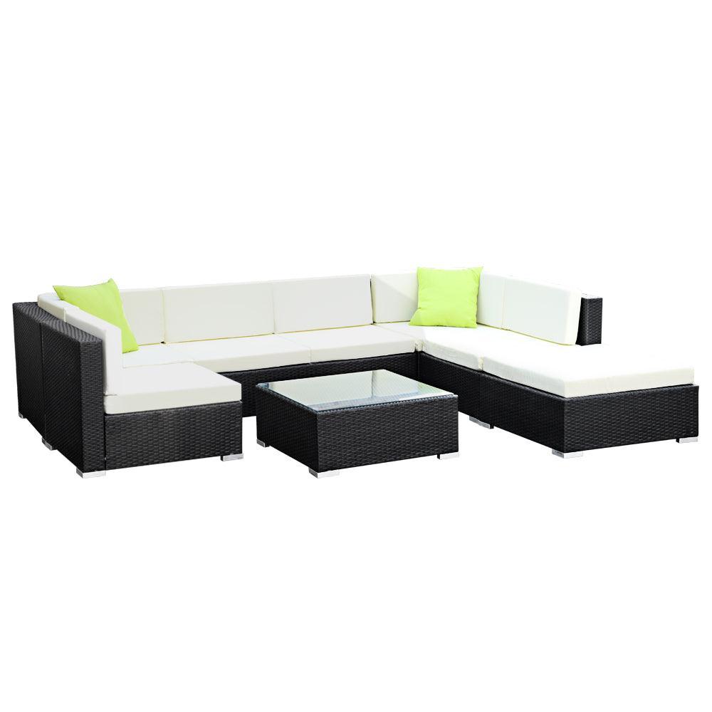 Gardeon 8PC Sofa Set with Storage Cover Outdoor Furniture Wicker - John Cootes