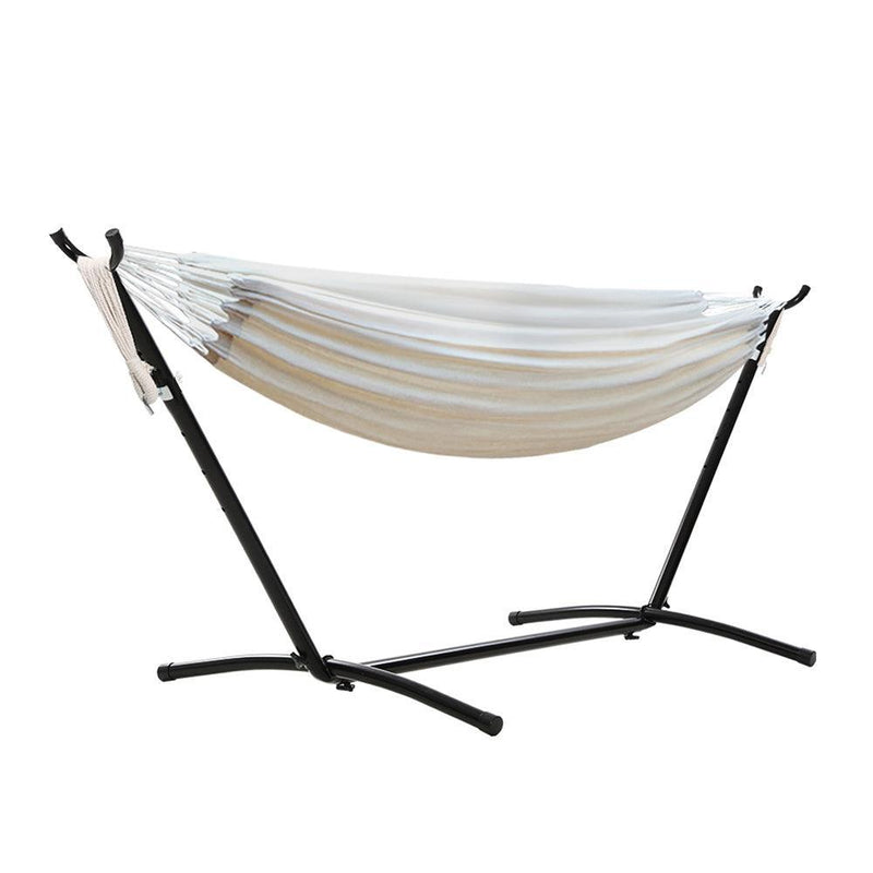 Gardeon Camping Hammock With Stand Cotton Rope Lounge Hammocks Outdoor Swing Bed - John Cootes