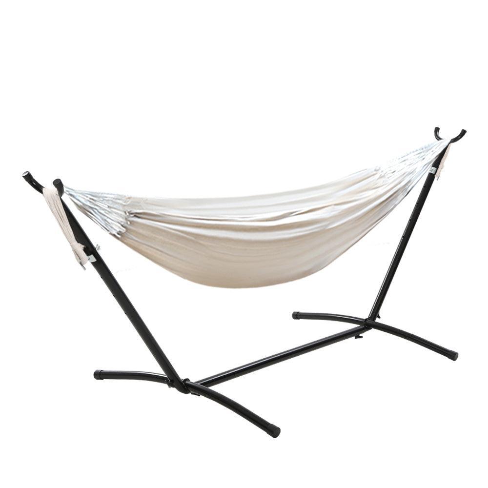 Gardeon Camping Hammock With Stand Cotton Rope Lounge Hammocks Outdoor Swing Bed - John Cootes