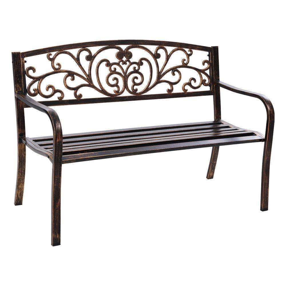 Gardeon Cast Iron Garden Bench - Bronze - John Cootes