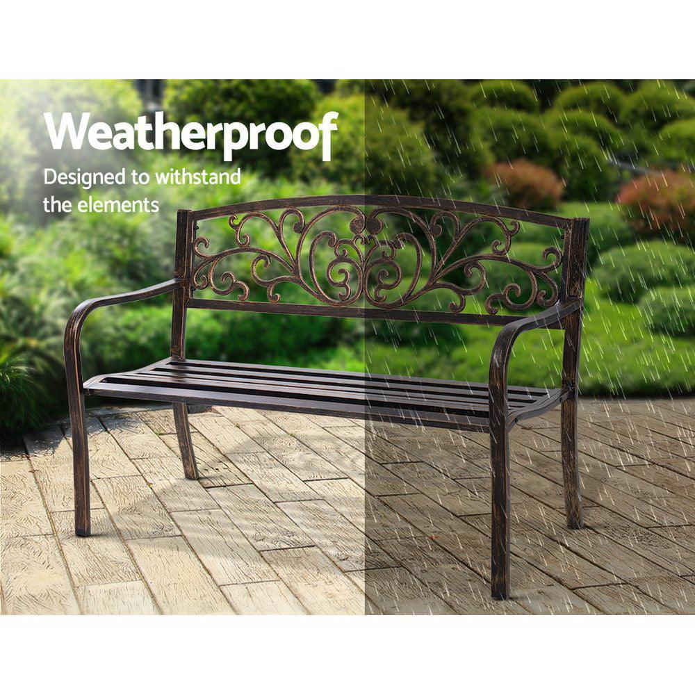 Gardeon Cast Iron Garden Bench - Bronze - John Cootes