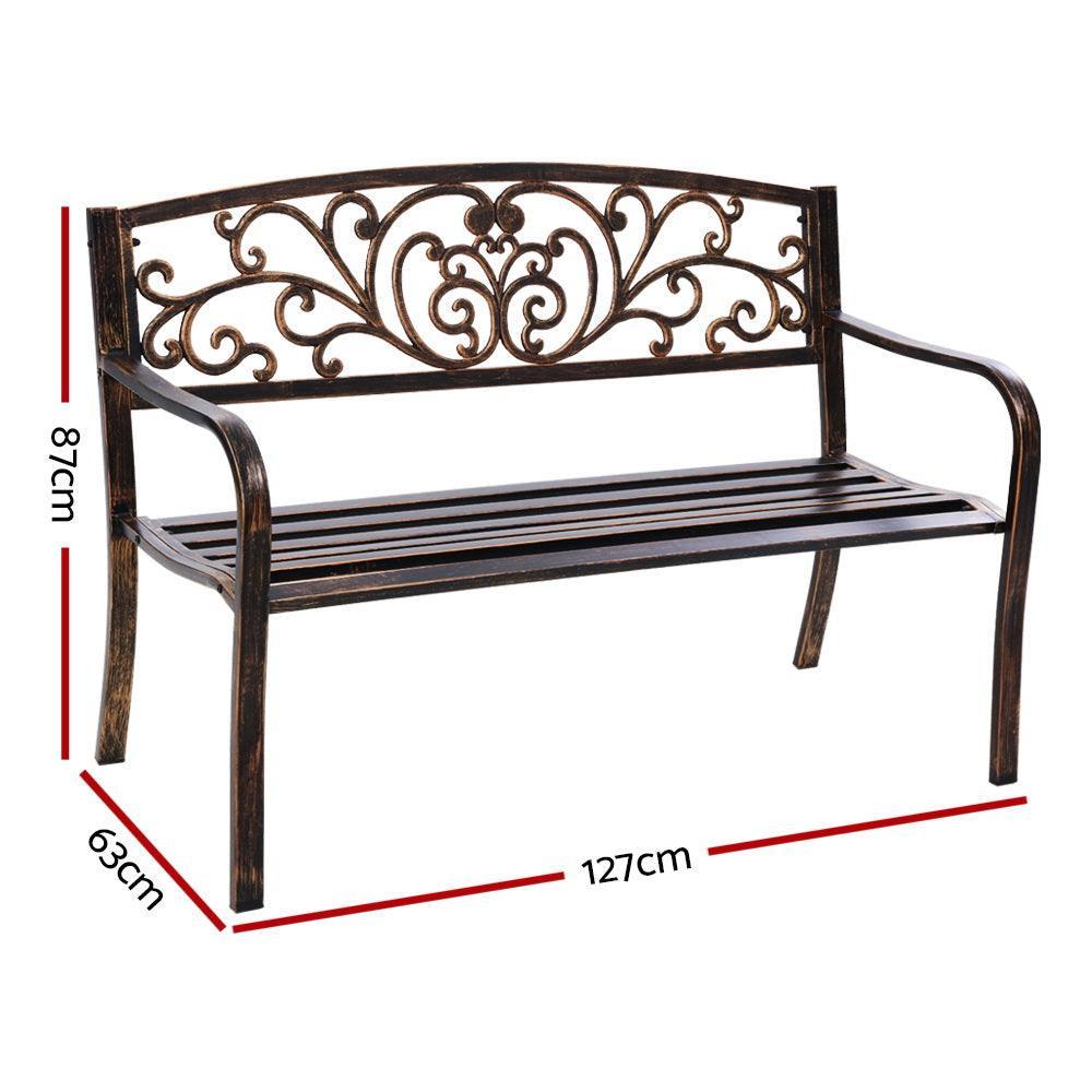 Gardeon Cast Iron Garden Bench - Bronze - John Cootes