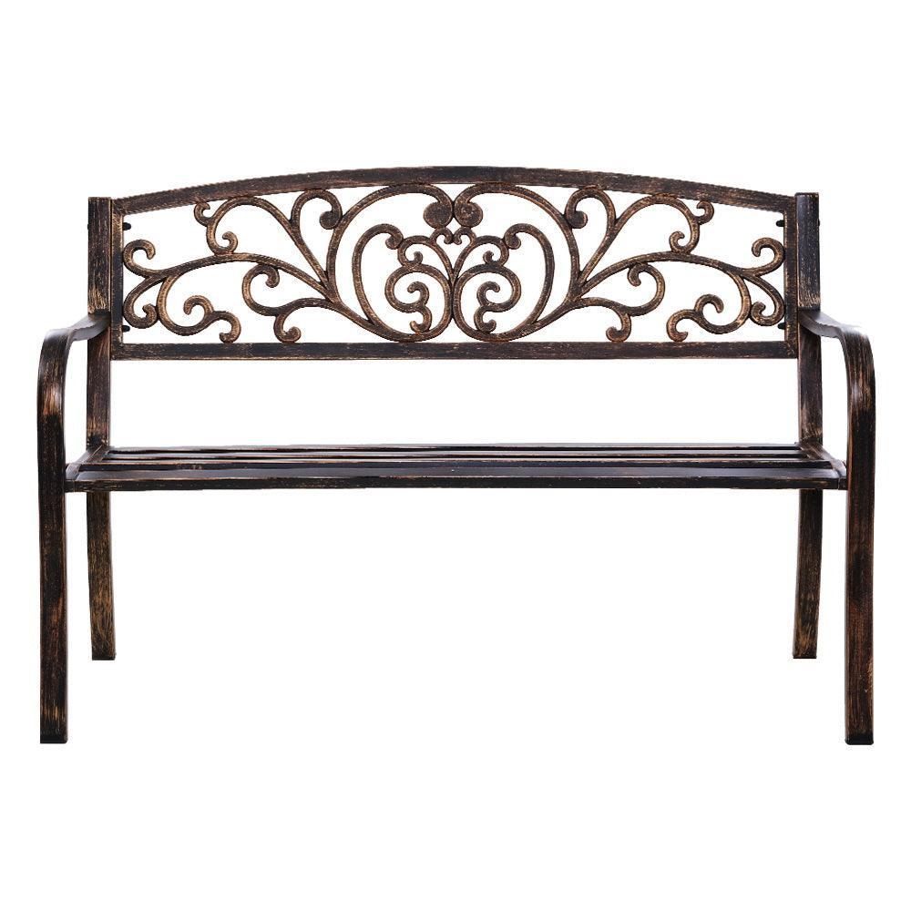 Gardeon Cast Iron Garden Bench - Bronze - John Cootes