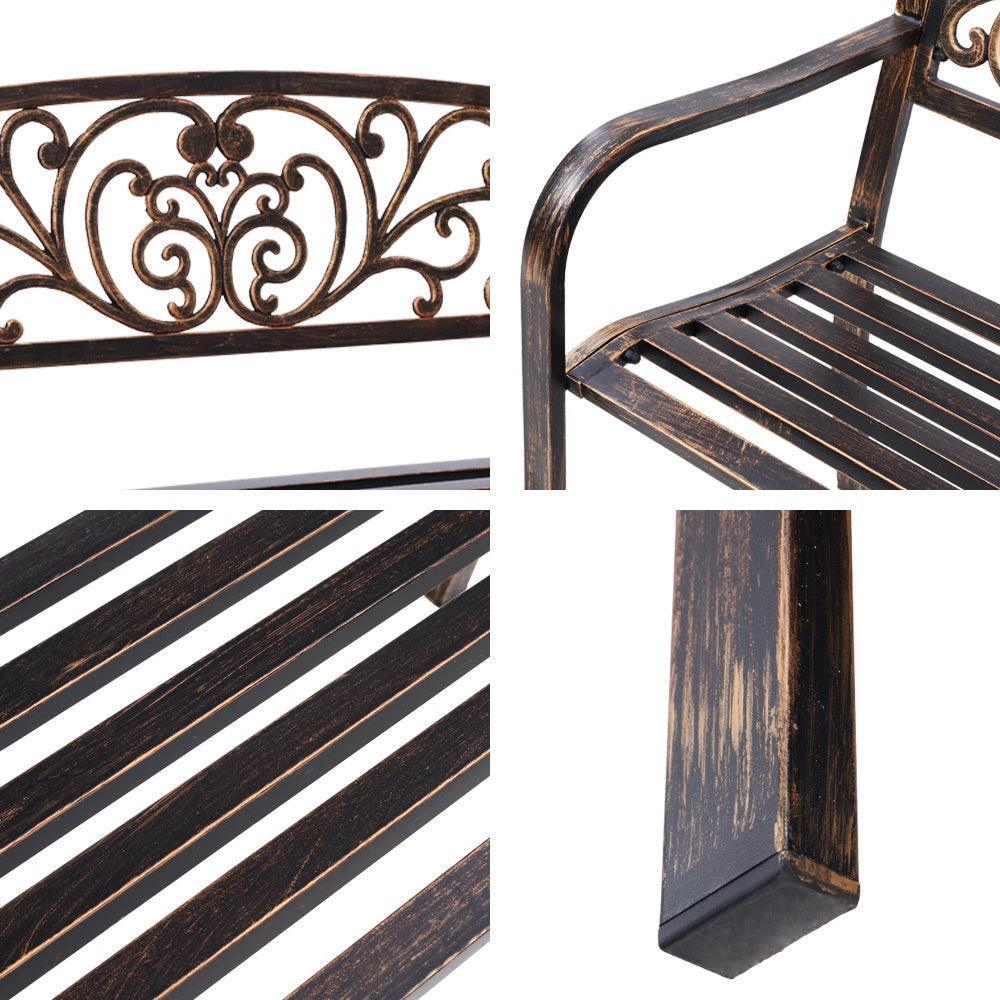 Gardeon Cast Iron Garden Bench - Bronze - John Cootes