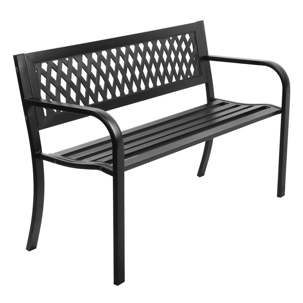 Gardeon Cast Iron Modern Garden Bench - Black - John Cootes