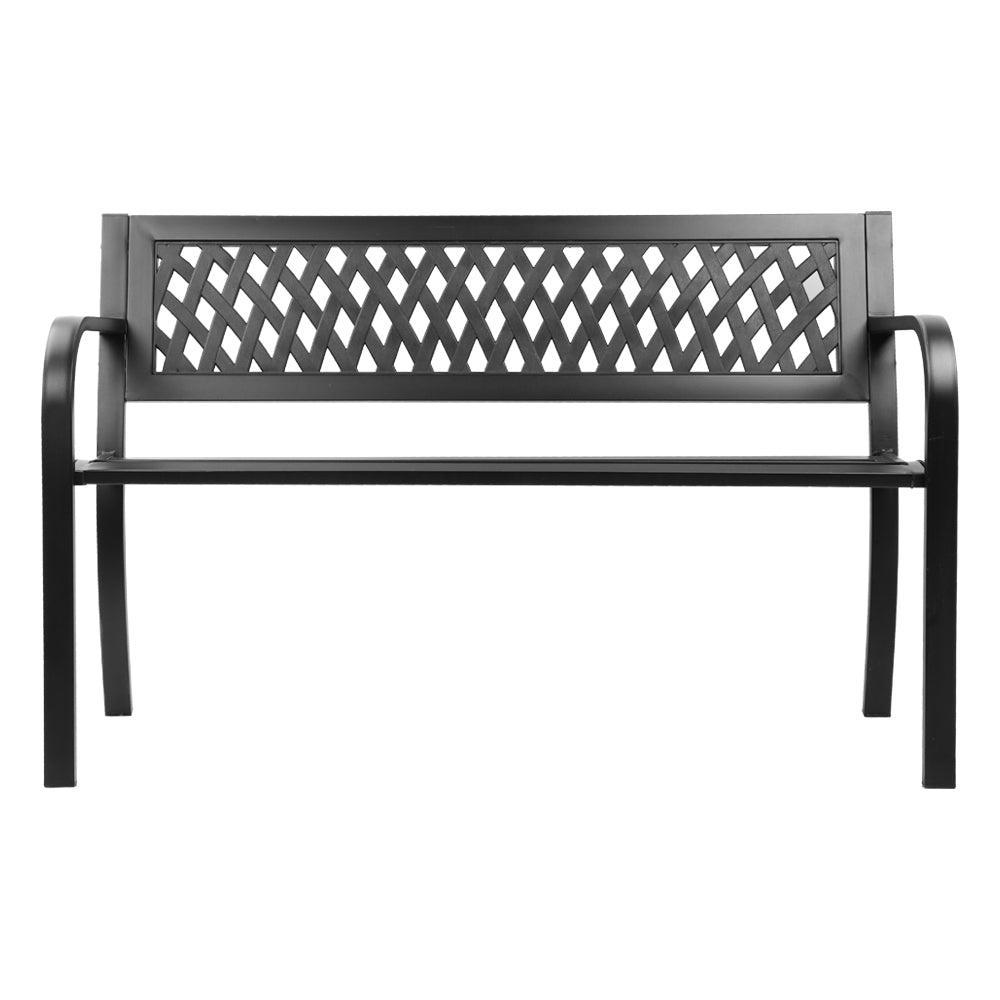 Gardeon Cast Iron Modern Garden Bench - Black - John Cootes