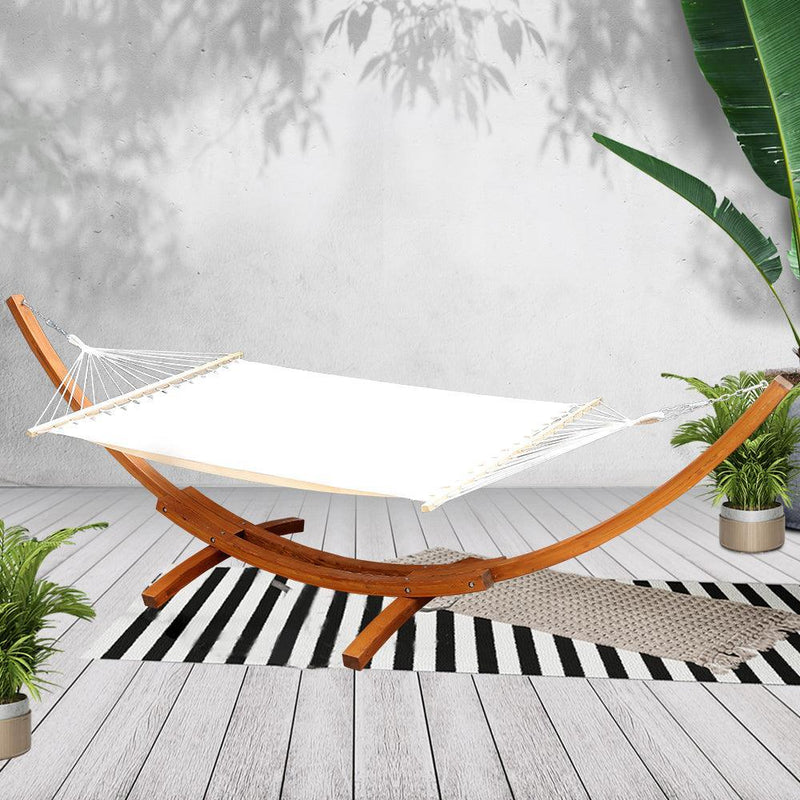 Gardeon Double Hammock with Wooden Hammock Stand - John Cootes